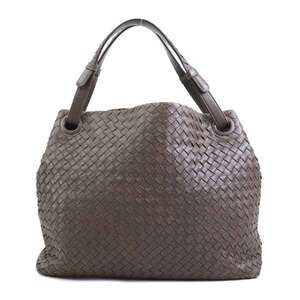 BOTTEGA VENETA Brown Leather Intrecciato Shoulder Bag